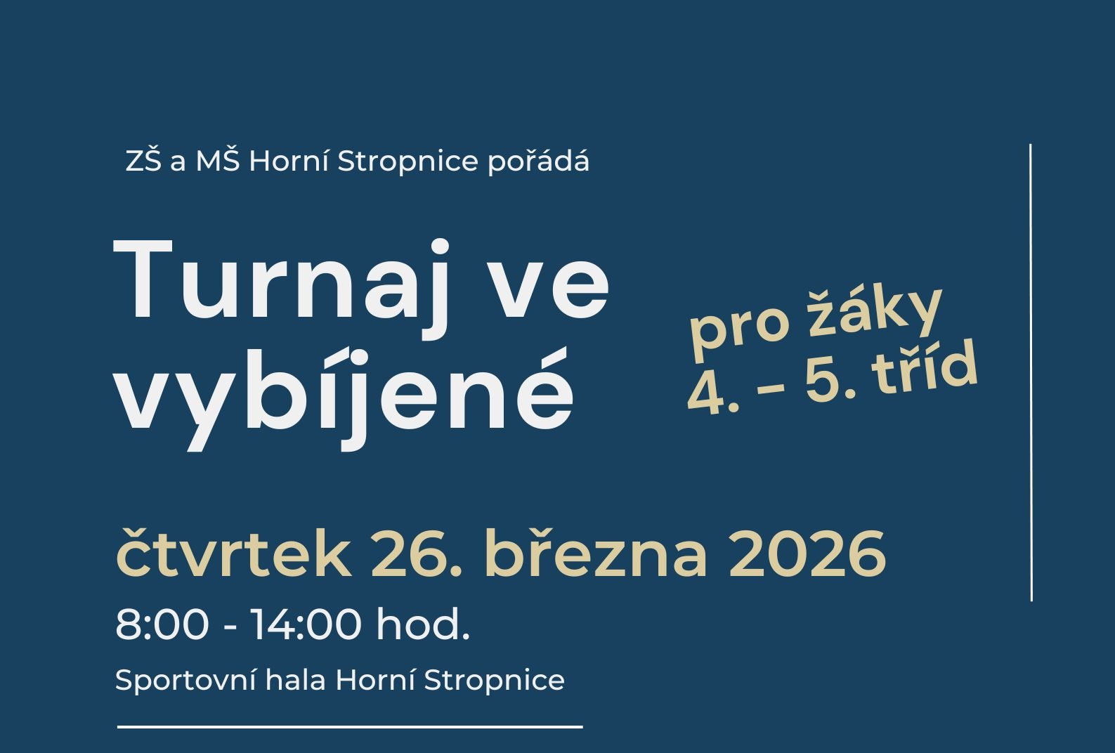 Turnaj ve vybíjené pro žáky 4. a 5. tříd